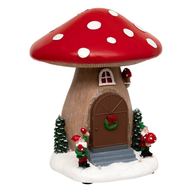 Village lumineux maison champignon 12 LED musical avec mouvement Couleur multicolore <span itemprop=