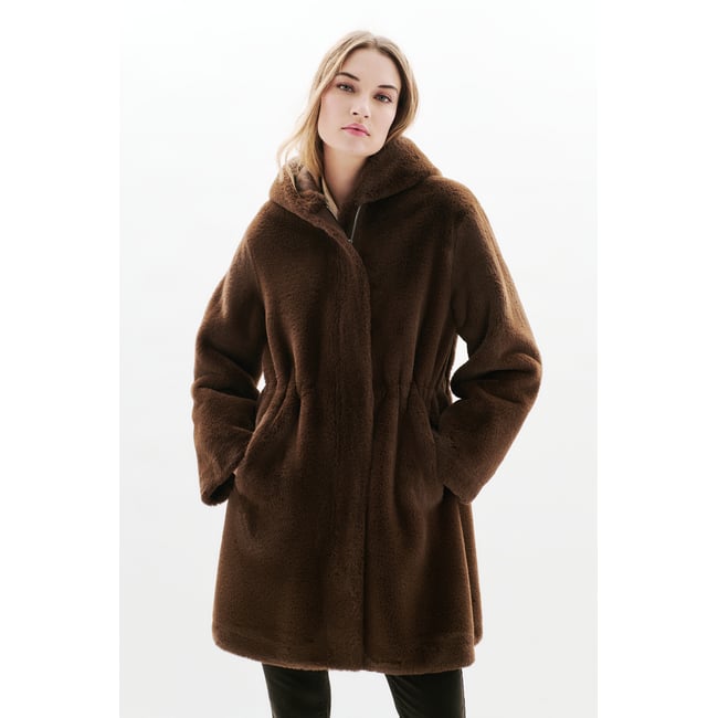 Manteau Gapuchon marron chocolat femme marron chocolat <span itemprop=