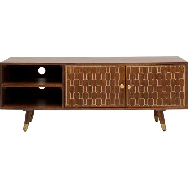 Meuble TV en manguier, MUSKAT Couleur bois <span itemprop=