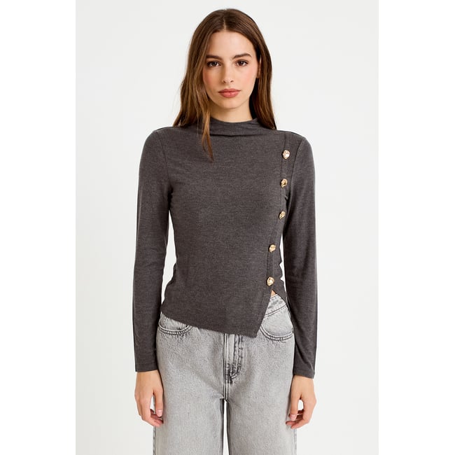 Doudou manches longues ajusté gris <span itemprop=