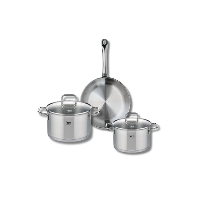 Batterie 1 poêle 24cm + 2 faitouts 16/20cm PROFI CITRIN gris <span itemprop=