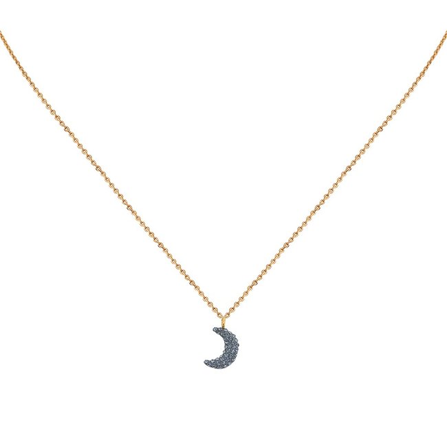 Collier kuchi moon silver night gris <span itemprop=