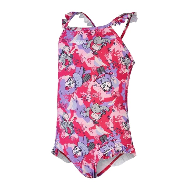 Maillot de bain 1 pièce motif/style animaux rose <span itemprop=