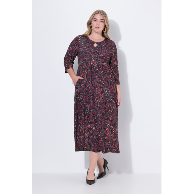 Robe maxi en jersey, avec poches noir <span itemprop=