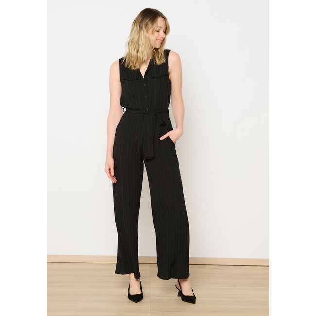 Combinaison fluide sans manches noir <span itemprop=