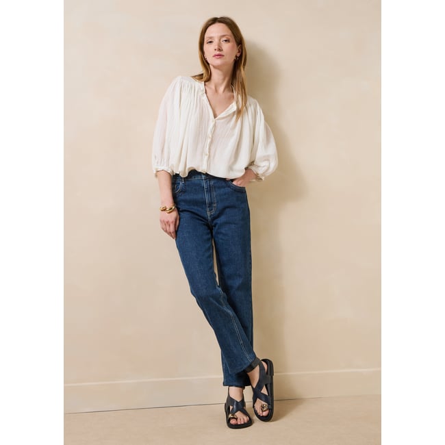 Jean slim 7/8ème en coton biologique medium <span itemprop=