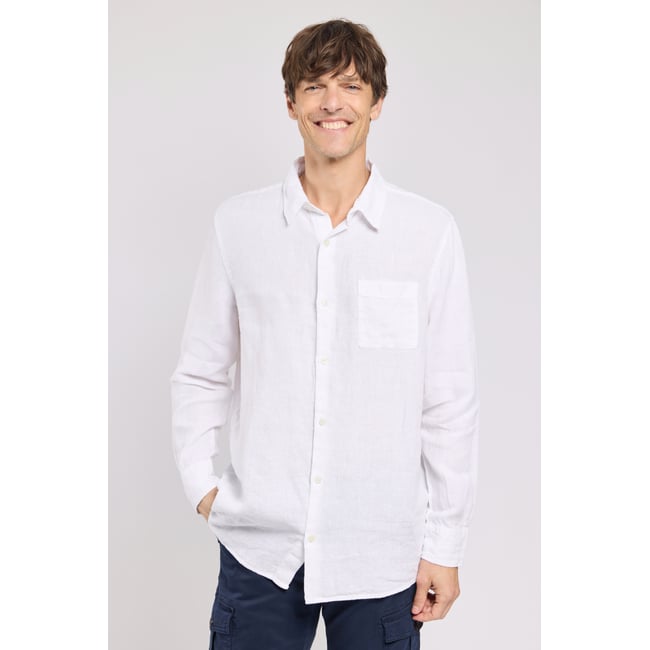 Chemise coupe confort - lin blanc <span itemprop=