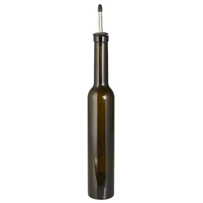 Huilier bouteille fine verre vert <span itemprop=