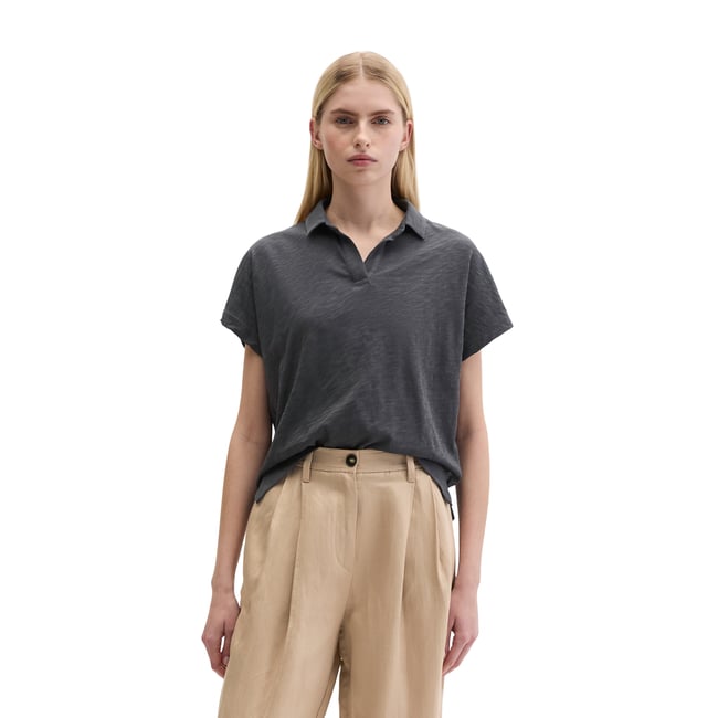 T-shirt style polo regular en jersey slub - MARC O'POLO