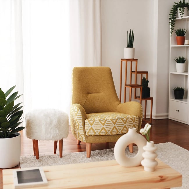 Каминное кресло Aztek / Ацтек желтый SO'HOME