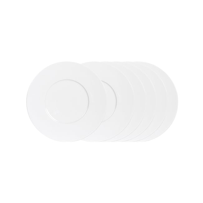 Assiette à dessert Zen 23 cm (lot de 6) Couleur blanc <span itemprop=