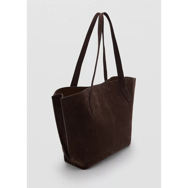 Sac fourre-tout suède chocolat <span itemprop=