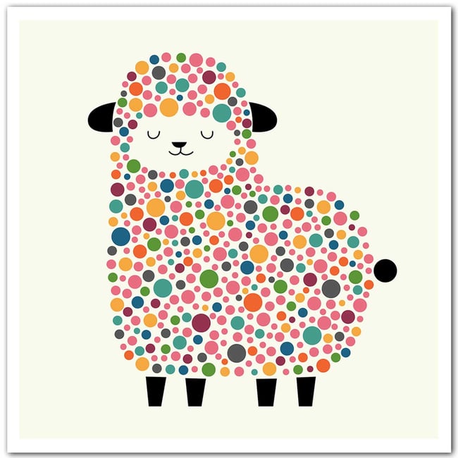 Affiche  mouton à pois - HEXOA