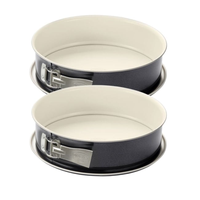 Ensemble de 2 Moules à manqué à charnière 26 cm BACK-TREND blanc <span itemprop=