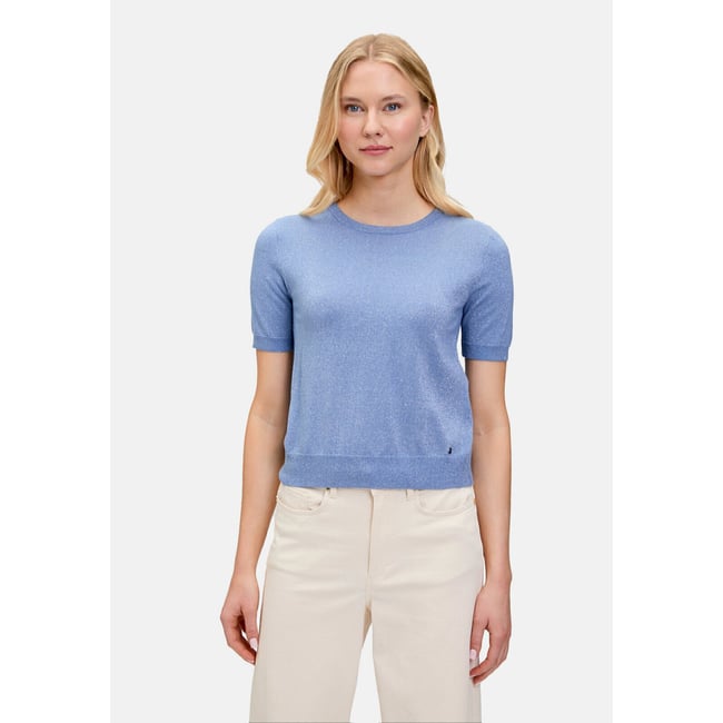 Pull-over en fine maille à fils de fil textile blue mood <span itemprop=