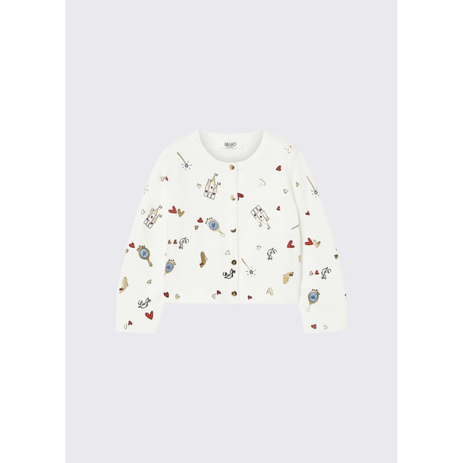 Cardigan avec imprimé blanc avec imprimé <span itemprop=