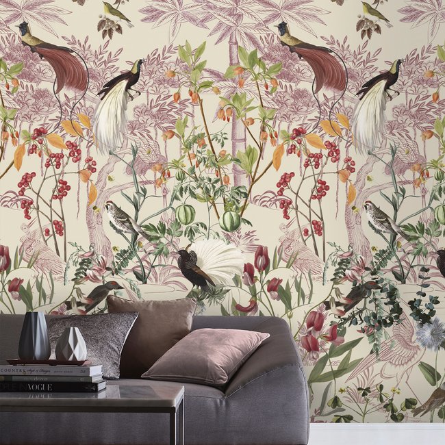 Fresque panoramique Tous les oiseaux du Paradis Couleur multicolore <span itemprop=