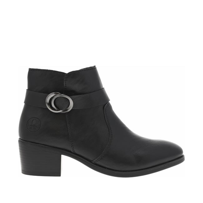 Boots noires à talon décroché moyen avec un zip côté interne noires <span itemprop=