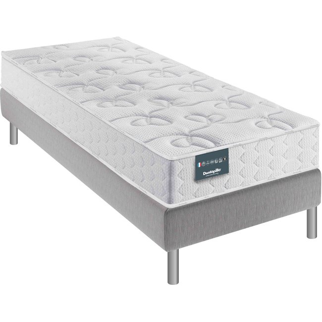 Matelas latex 18cm, sommier pieds LAVANDE Couleur blanc <span itemprop=