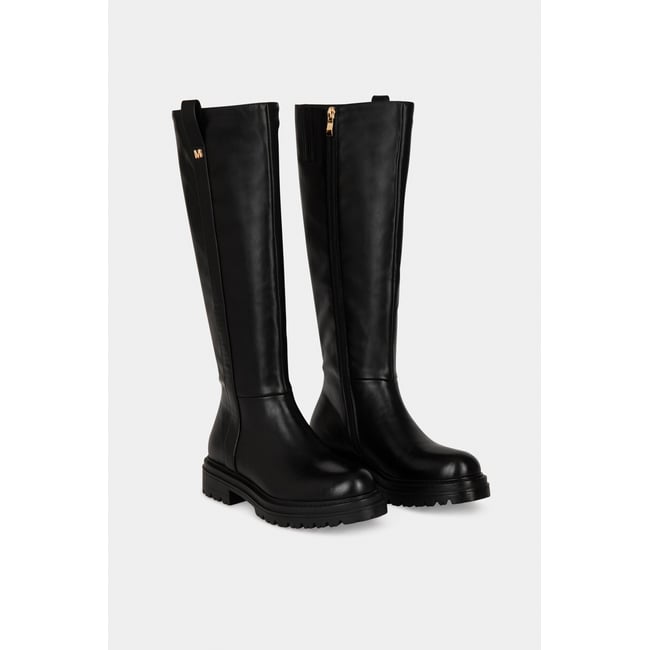 Bottes plates crantées noir <span itemprop=