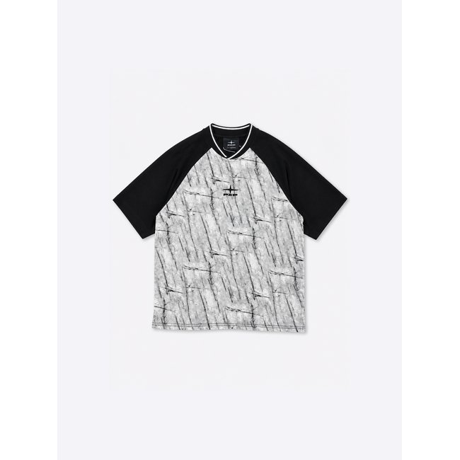T-shirt à manches raglan avec motif graphique noir <span itemprop=