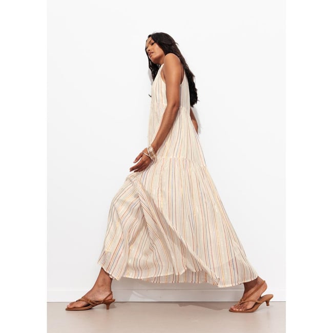 Robe rayée irisée rayures multicolores <span itemprop=