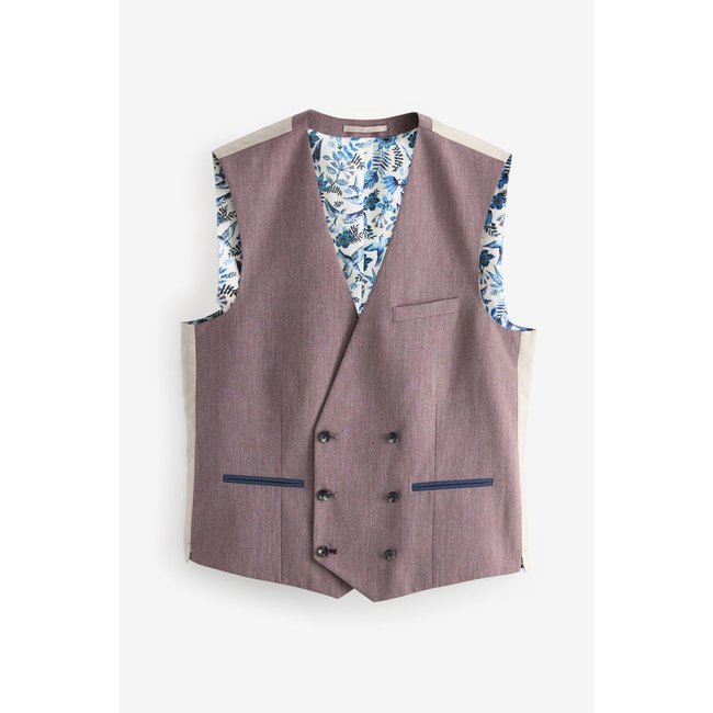 Gilet de costume à liseré sans manches rose <span itemprop=