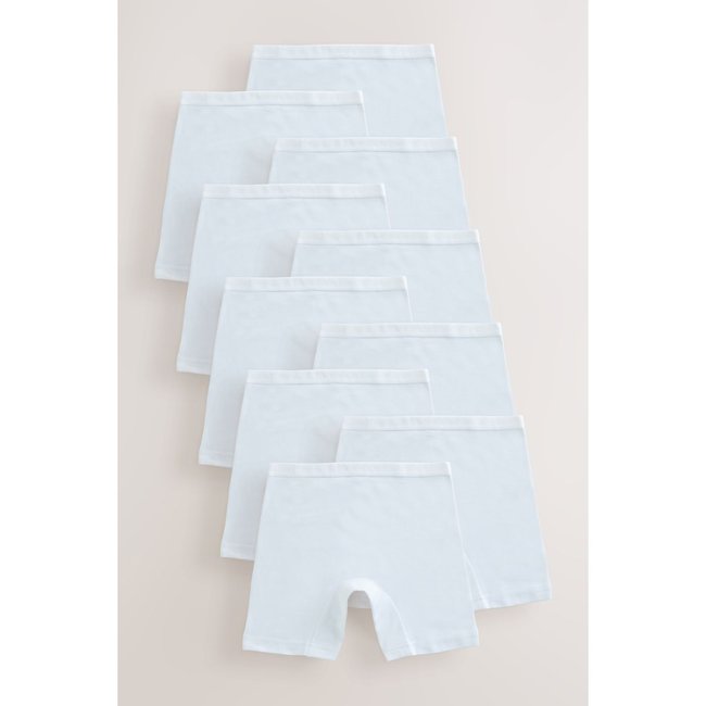 Shorty long, lot de 10 blanc <span itemprop=