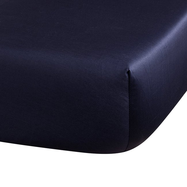 Drap housse en Coton, FLORA encre <span itemprop=