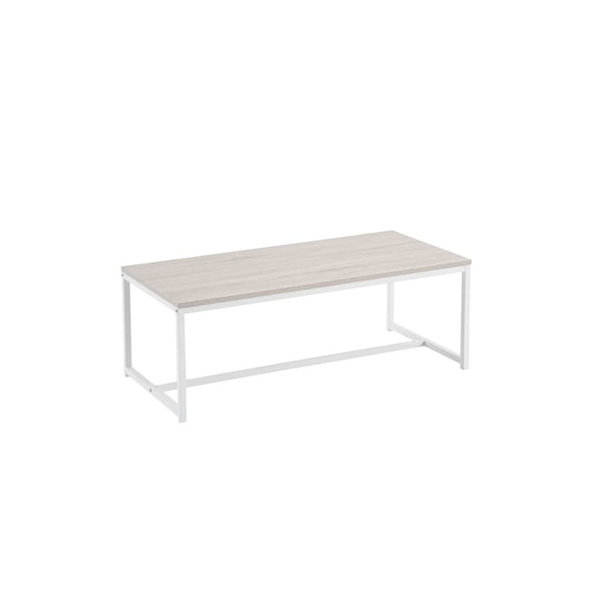 Table basse rectangulaire bois et métal blanc Couleur v002227 <span itemprop=