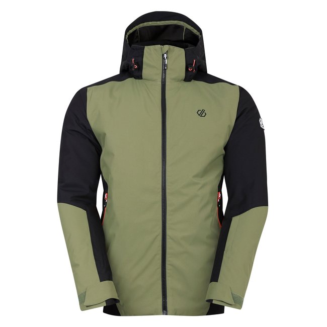Blouson de ski PRECISION noir / vert olive <span itemprop=