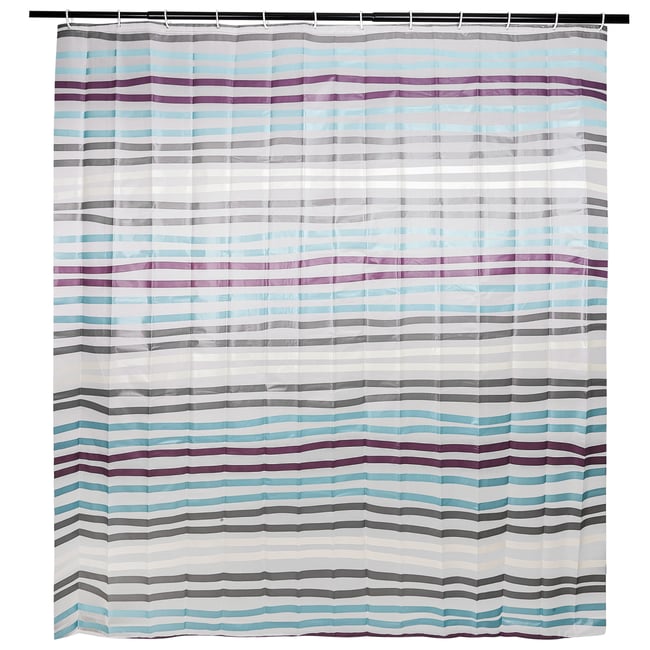 Rideau de douche en PEVA, LINES multicouleur <span itemprop=
