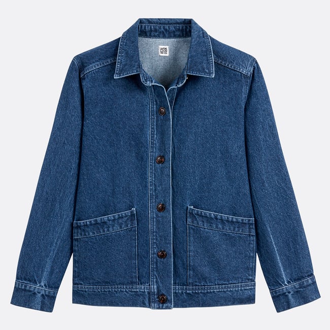 Giacca taglio oversize con bottoni, Signature LEONY blu stone LA REDOUTE COLLECTIONS