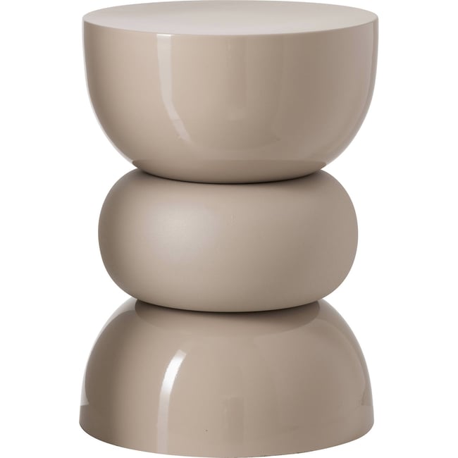 Table d'appoint en métal brillant et mat Couleur beige <span itemprop=