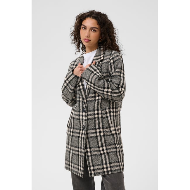Manteau noir blanc black/chalk chekc <span itemprop=