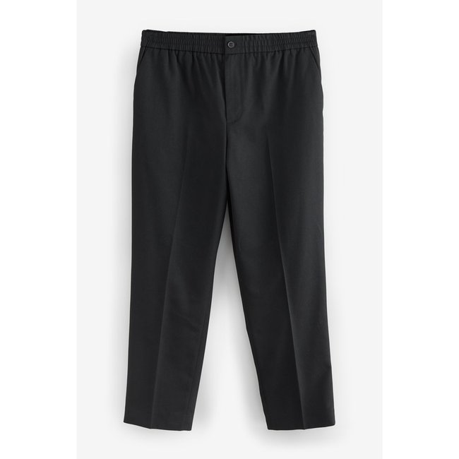 Pantalon de jogging habillé taille élastique noir <span itemprop=