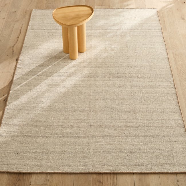 Tapis tissé main, 81% laine, Kinah Couleur naturel/caramel <span itemprop=