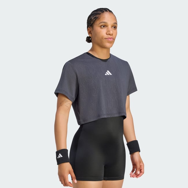 T-Shirt Tennis Court Dentelle Climacool Pro black <span itemprop=