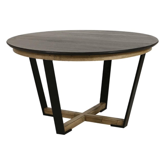 Table ronde 2 allonges - LAZARE Couleur noir <span itemprop=