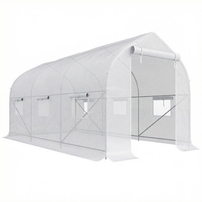 Serre en tunnel PE Blanc - OUTSUNNY