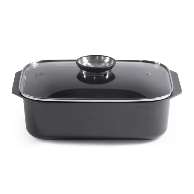 Braisière antiadhésive 34 cm avec grille - Transformer noir <span itemprop=