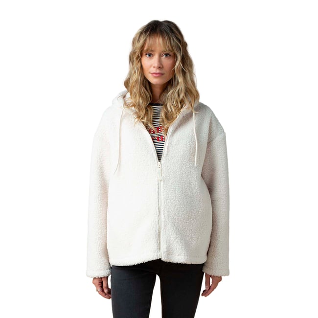 Sweat zippé en sherpa évolutif avec protège - ENVIE DE FRAISE