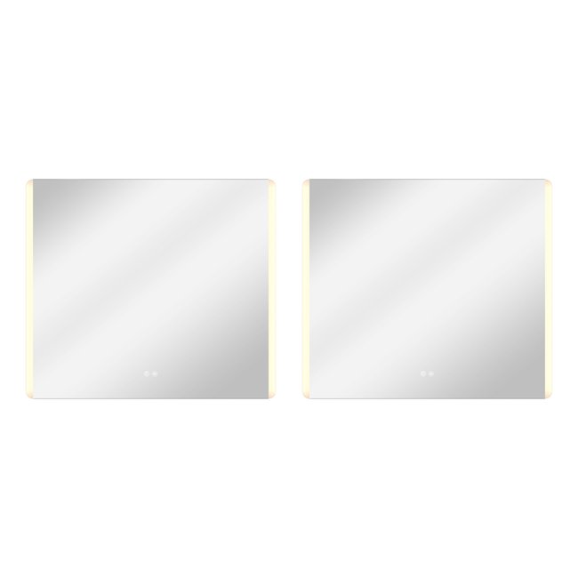 Lot de 2 miroirs lumineux LED anti-buée, EASY Couleur transparent <span itemprop=