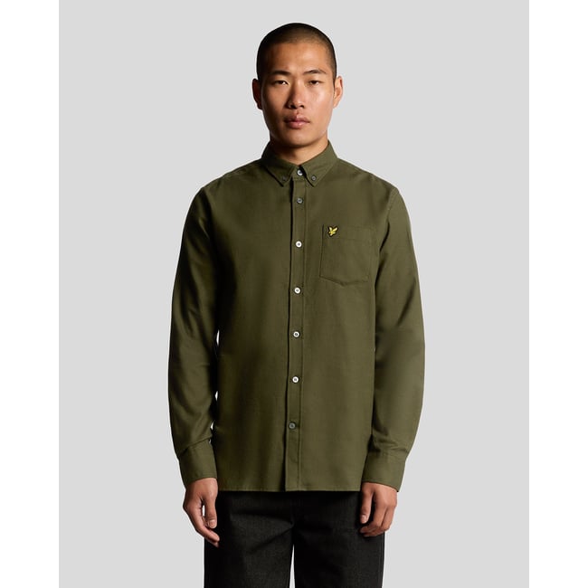 Chemise en flanelle boutonné vert foncé <span itemprop=
