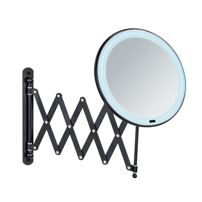Miroir mural LED télescopique BARONA Couleur noir <span itemprop=