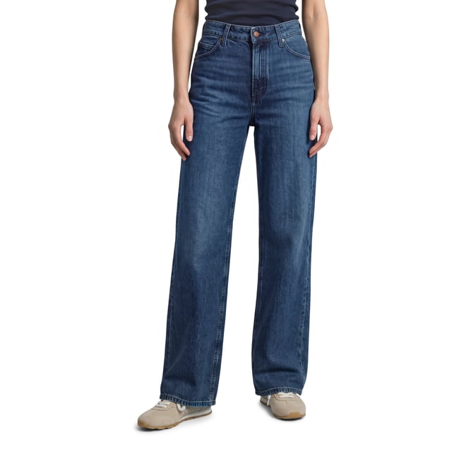 Jeans modèle Tomma large en coton sans stretch bleu <span itemprop=