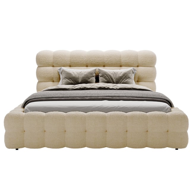 Lit coffre - DARLING Couleur beige <span itemprop=