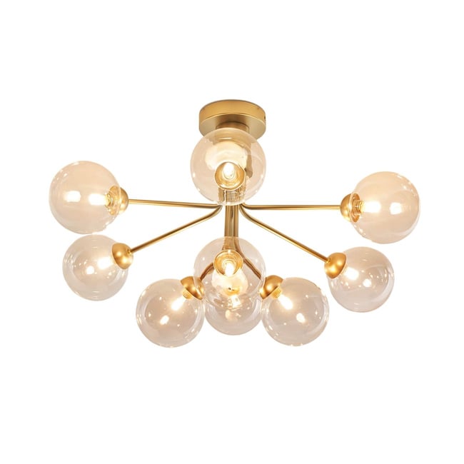 Suspension dorée verres transparents - AUDREY Couleur transparent et doré <span itemprop=