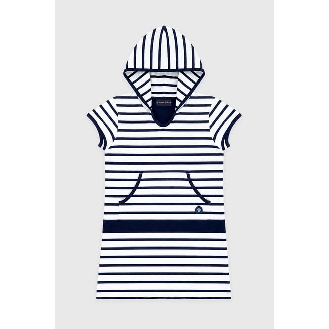 Robe en coton épais  BALANCELLE KIDS blanc/navire <span itemprop=