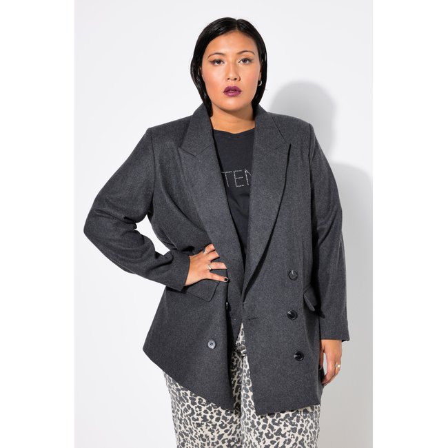 Blazer coupe Loose Shape chiné anthracite <span itemprop=
